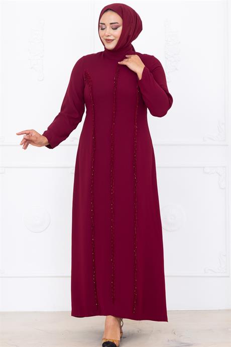 Tuna Tesettür Abiye Bordo