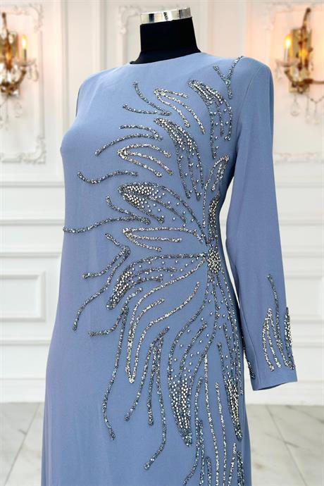 Vera Tesettür Abiye Gri