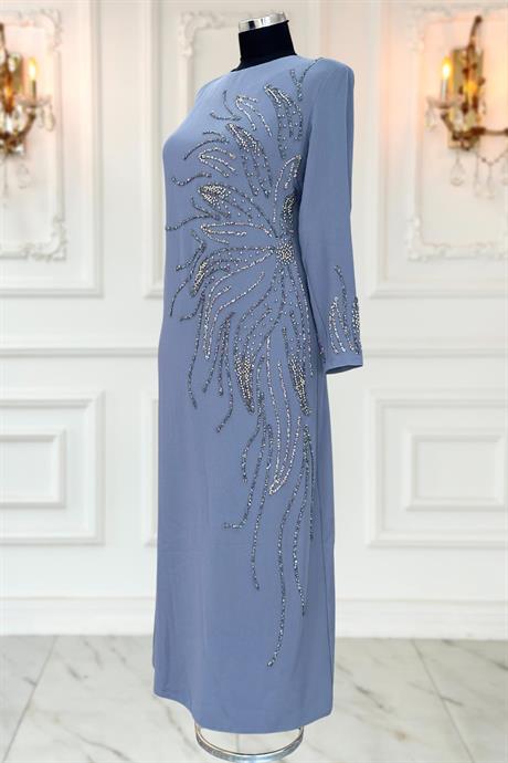 Vera Tesettür Abiye Gri