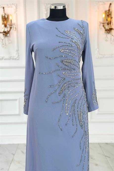 Vera Tesettür Abiye Gri