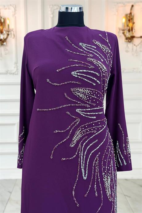 Vera Tesettür Abiye Mürdüm