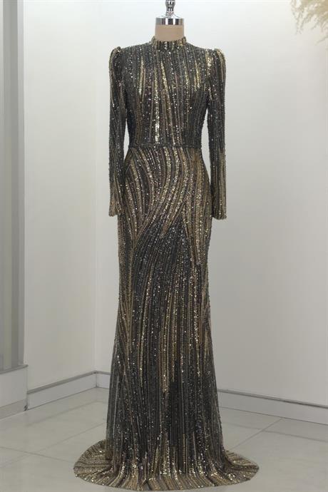 Vickie Tesettür Abiye Haki