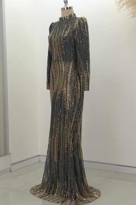 Vickie Tesettür Abiye Haki