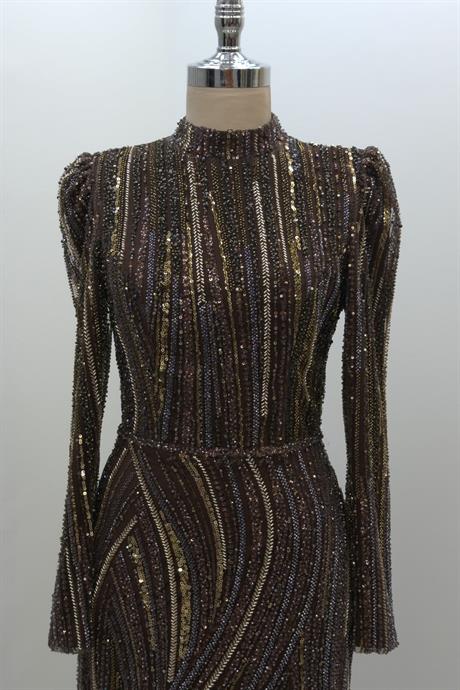 Vickie Tesettür Abiye Kahve