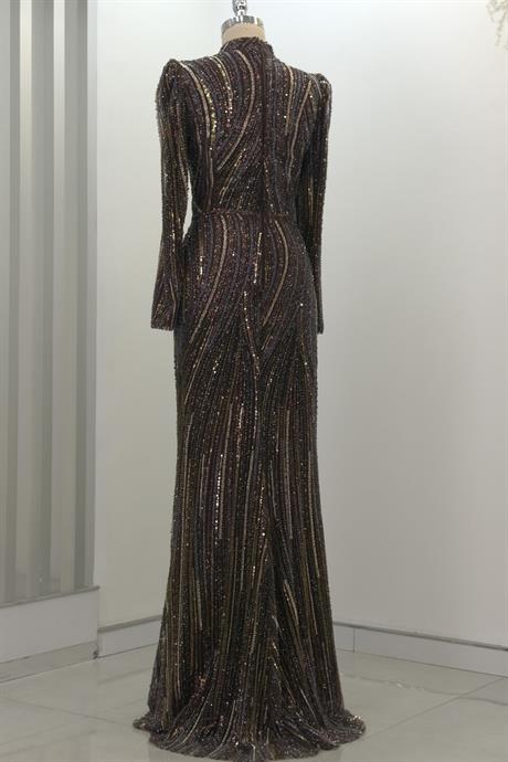 Vickie Tesettür Abiye Kahve