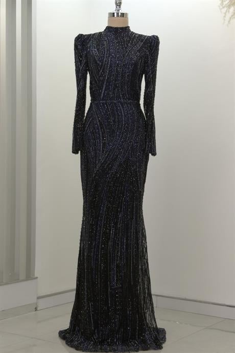 Vickie Tesettür Abiye Lacivert