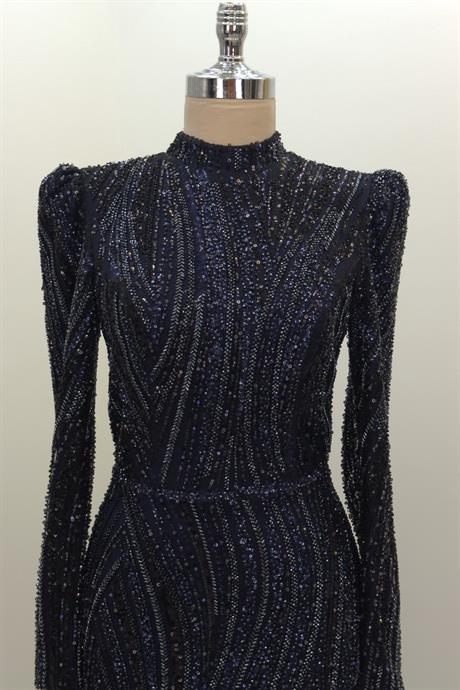 Vickie Tesettür Abiye Lacivert