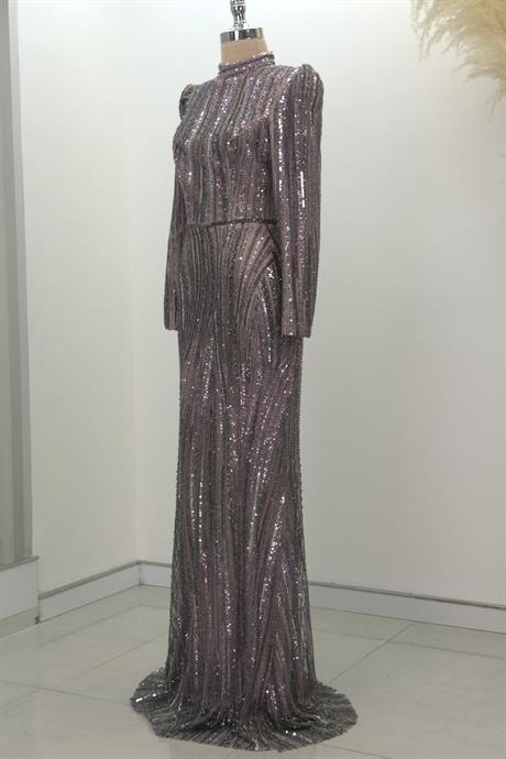 Vickie Tesettür Abiye Lila