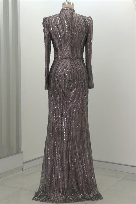 Vickie Tesettür Abiye Lila