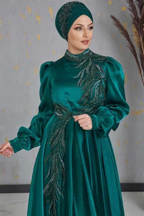 Yağmur Tesettür Abiye Zümrüt