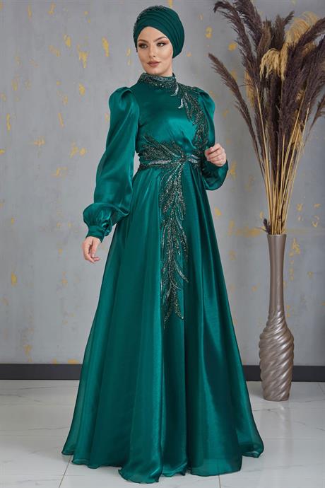 Yağmur Tesettür Abiye Zümrüt