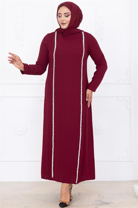 Yakut Tesettür Abiye Bordo