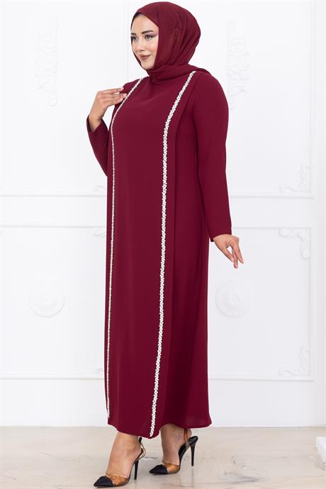 Yakut Tesettür Abiye Bordo