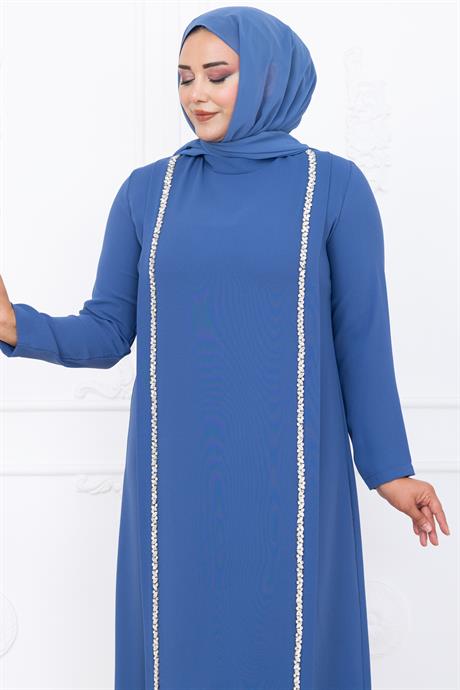 Yakut Tesettür Abiye İndigo