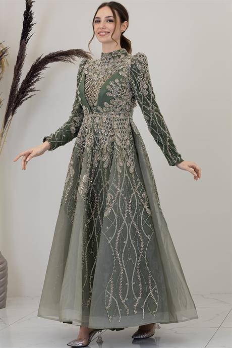 Yaprak Tesettür Abiye Haki