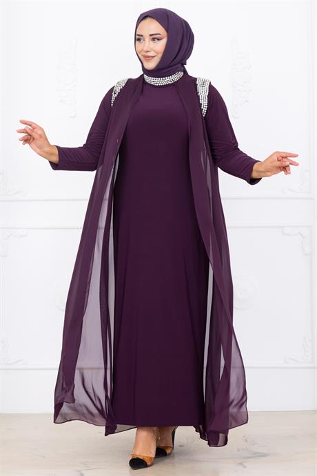 Zambak Tesettür Abiye Mürdüm