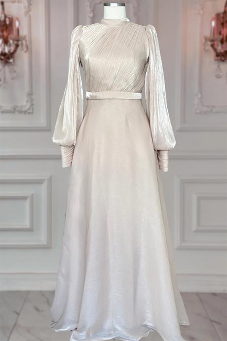 Zen Tesettür Abiye Bej