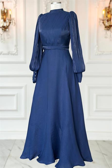 Zen Tesettür Abiye Lacivert