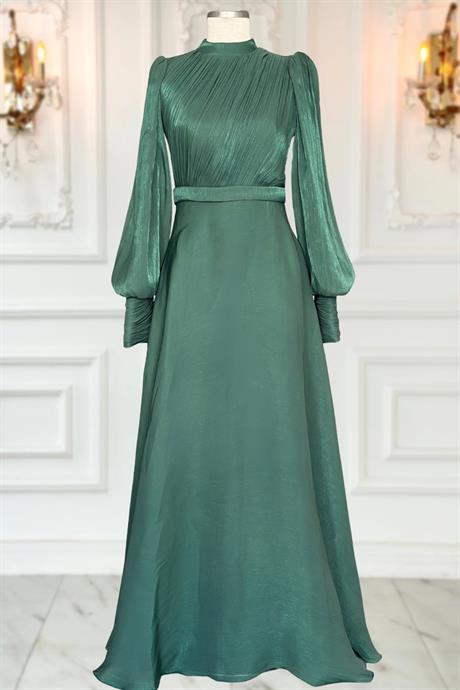 Zen Tesettür Abiye Zümrüt