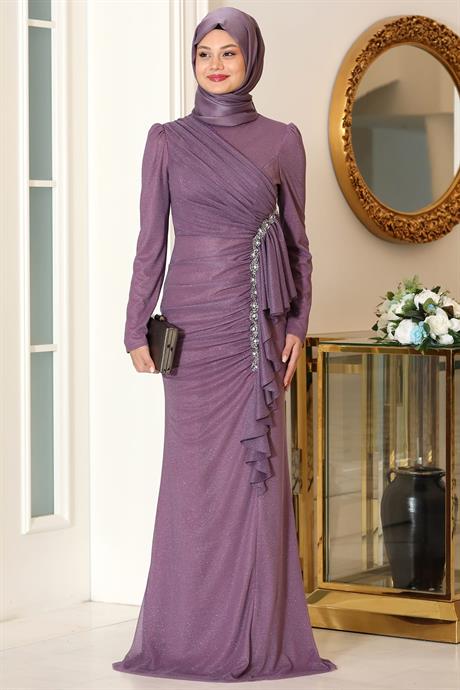 Zühre Tesettür Abiye Lavanta