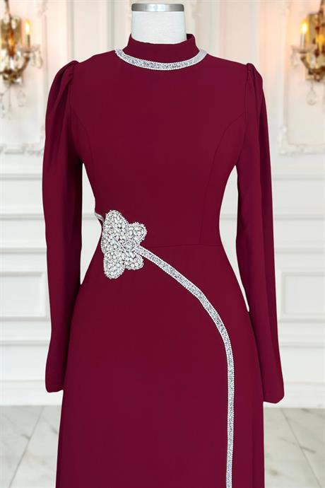 Zührem Tesettür Abiye Bordo