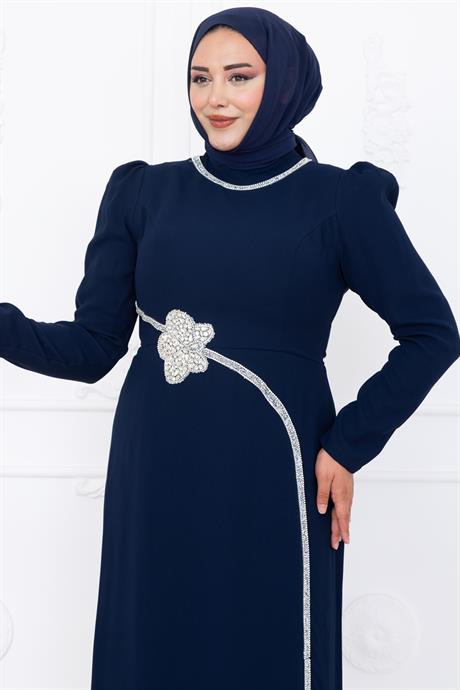 Zührem Tesettür Abiye Lacivert