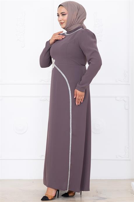 Zührem Tesettür Abiye Vizon