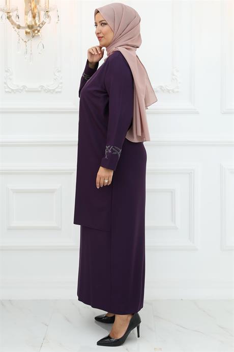 Züleyha Tesettür Abiye Mor