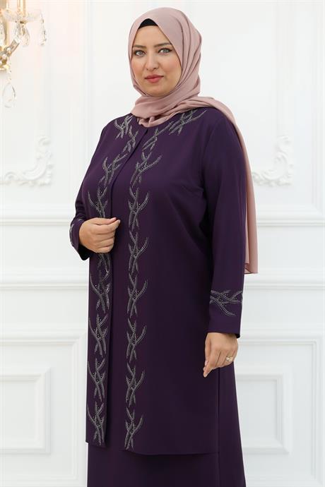 Züleyha Tesettür Abiye Mor