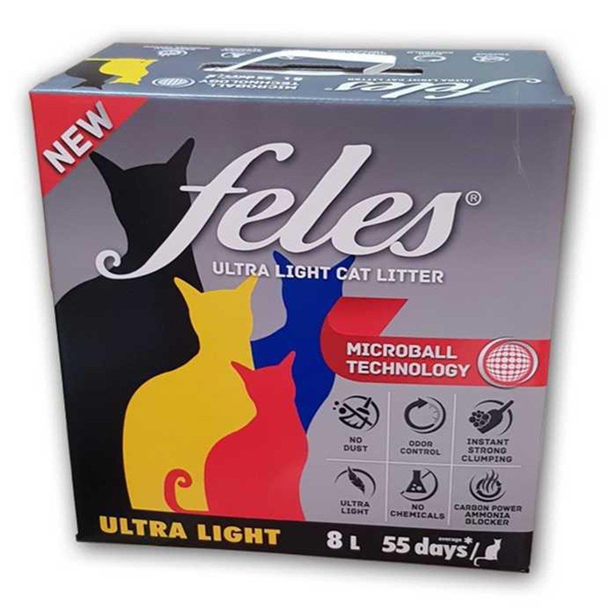  Feles Ultra Light 8 lt Karbonlu Topaklanan Kedi Kumu