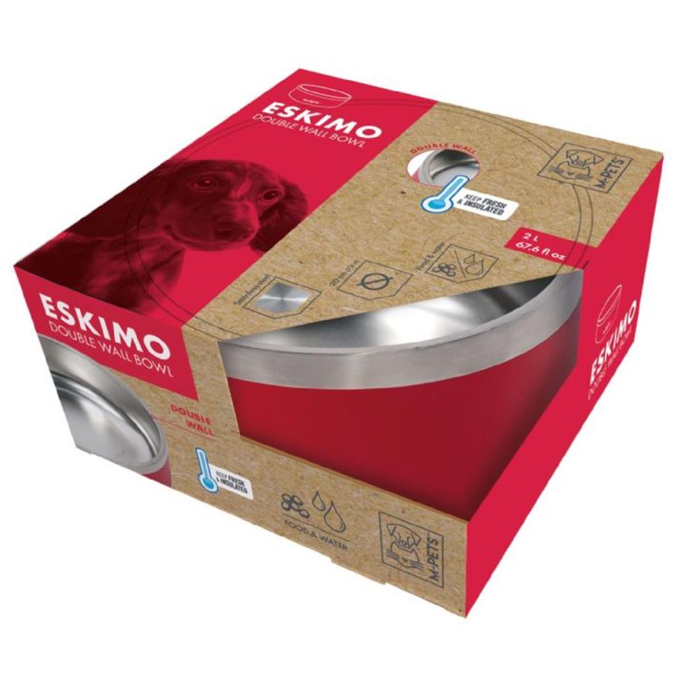 10531099 M-PETS ESKIMO ÇİFT CİDARLI MAMA KABI 2L RED
