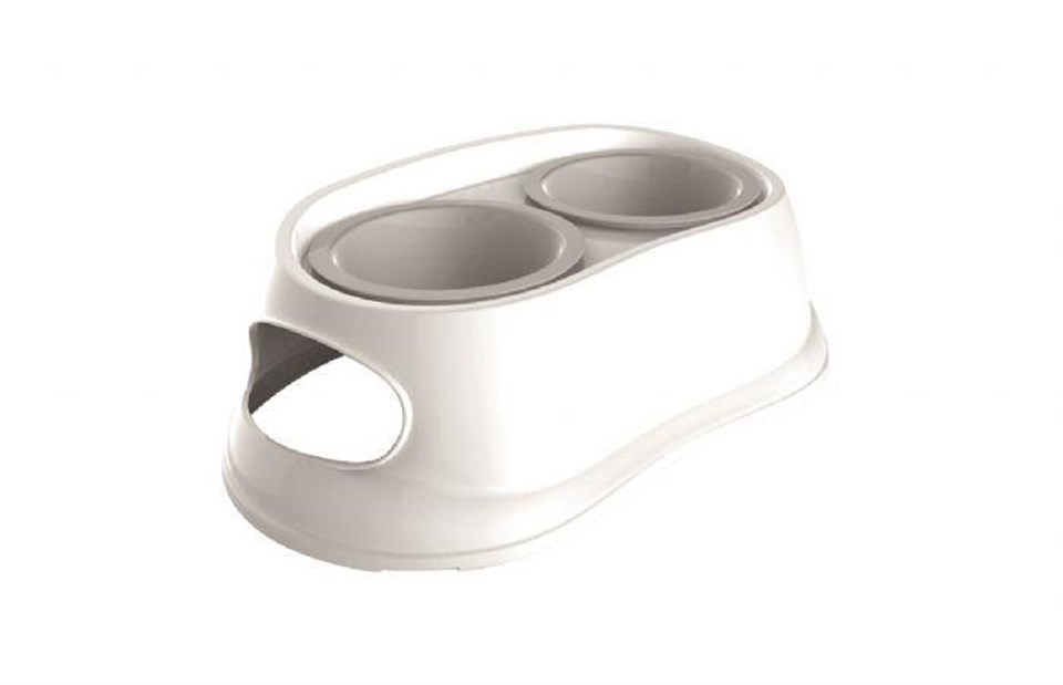 10550401 M-PETS PLASTIC STANDLI 2Lİ MELAMİN MAMA KABI 2X800ML