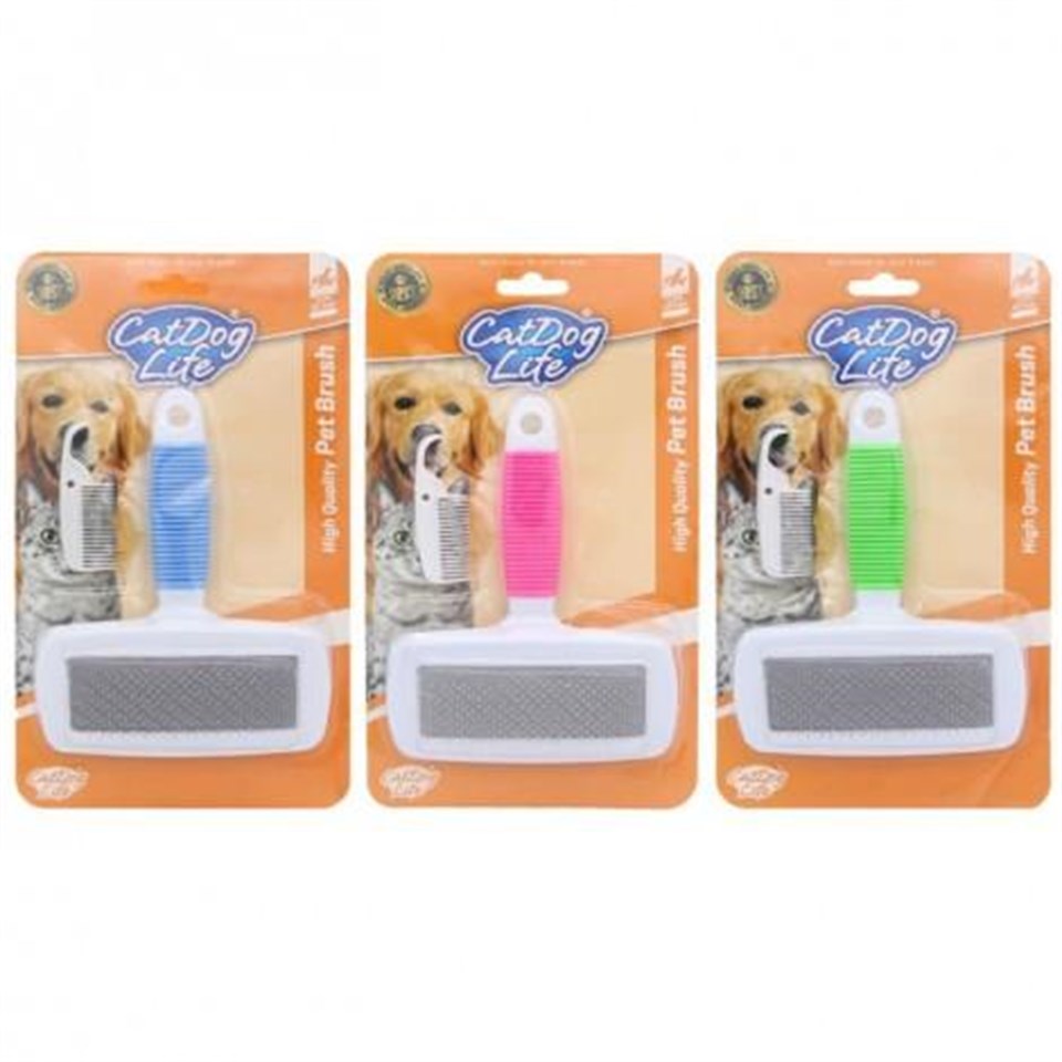 201479-CAT/DOGLİFE KEDİ ve KÖPEKLER İNCE TELLİ FIRÇA+TARAK (L)