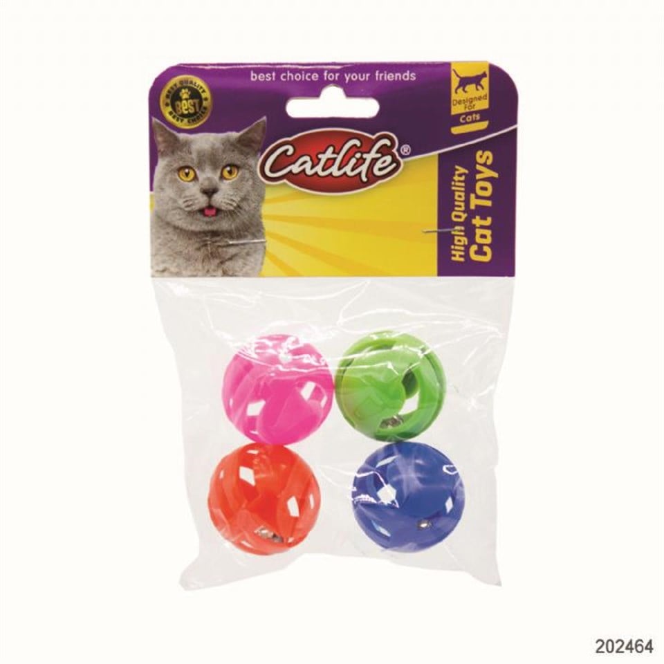 202464-CATLİFE ZİLLİ KEDİ OYUNCAĞI 4LÜ PAKET
