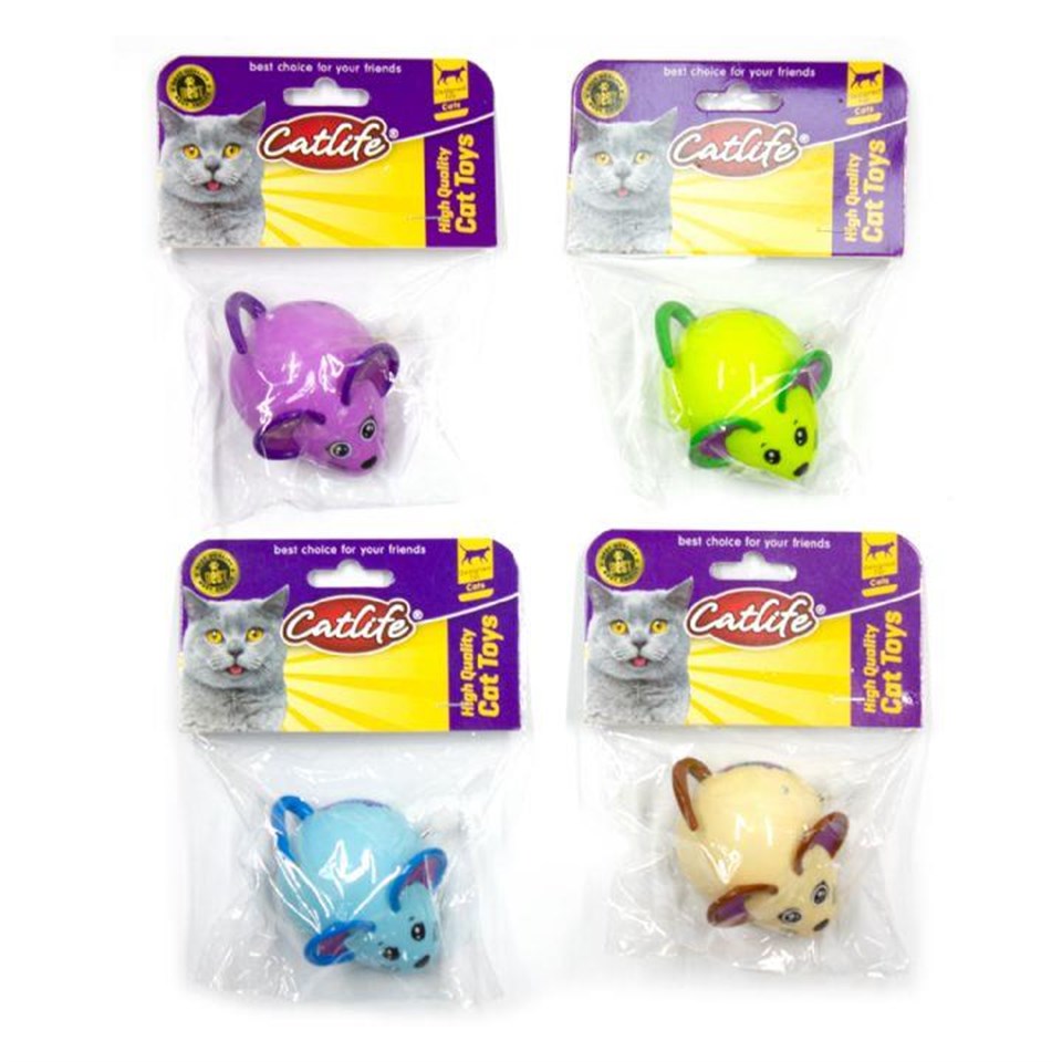 203137-CATLİFE KEDİLER İÇİN KURMALI RENKLİ FARE