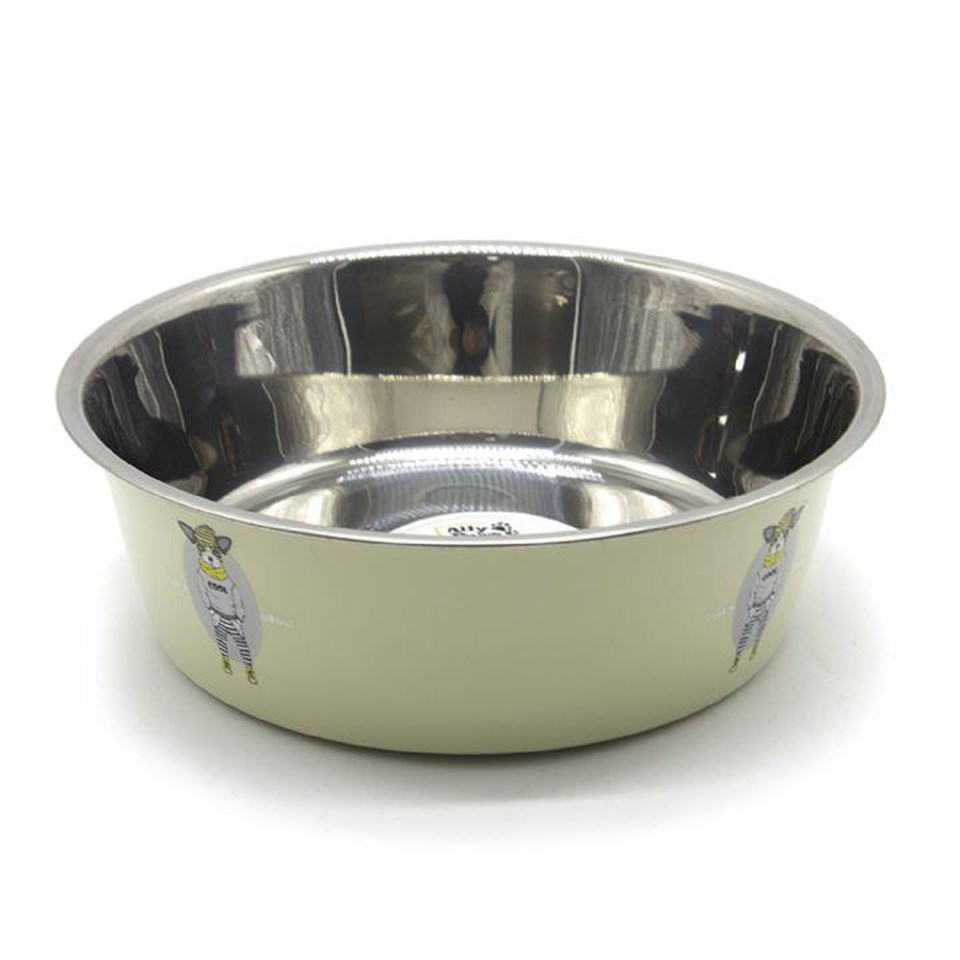 203314-ALLY PAWS DESENLİ KAYMAZ TABANLI ÇELİK MAMA KABI 19CM