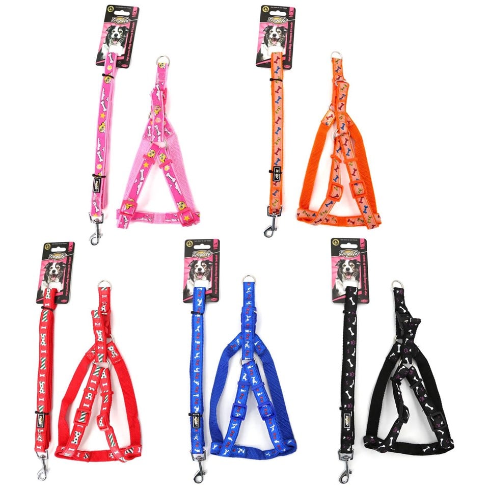 203463-DOGLİFE KÖPEKLER İÇİN DESENLİ GÖĞÜS TASMASI:+GEZDİRME 2,0CM
