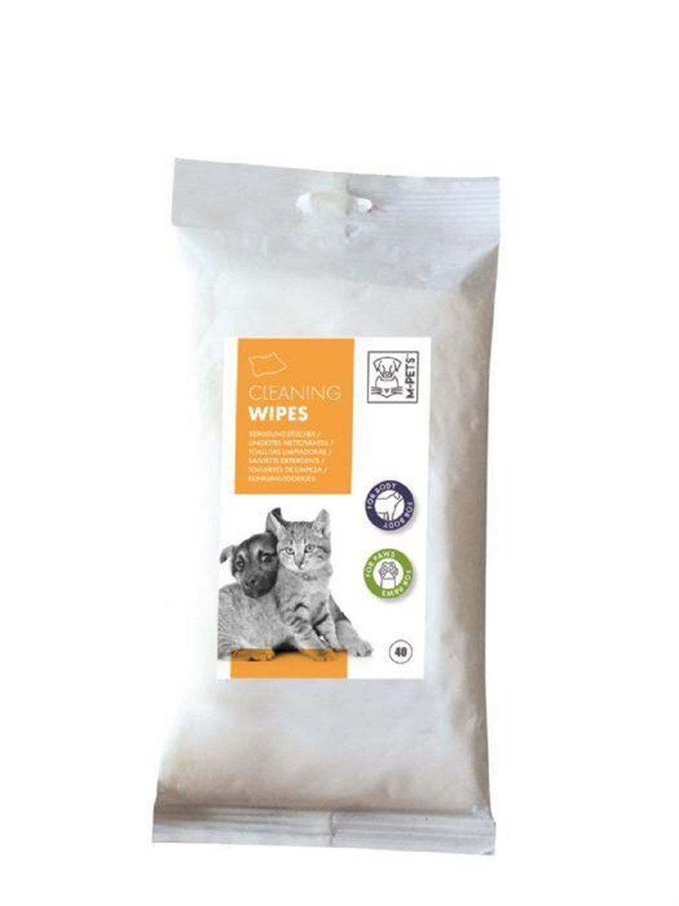 60100001 M-PETS KEDİ/KÖPEKLER İÇİN TEMİZLEME MENDİLİ 40LI