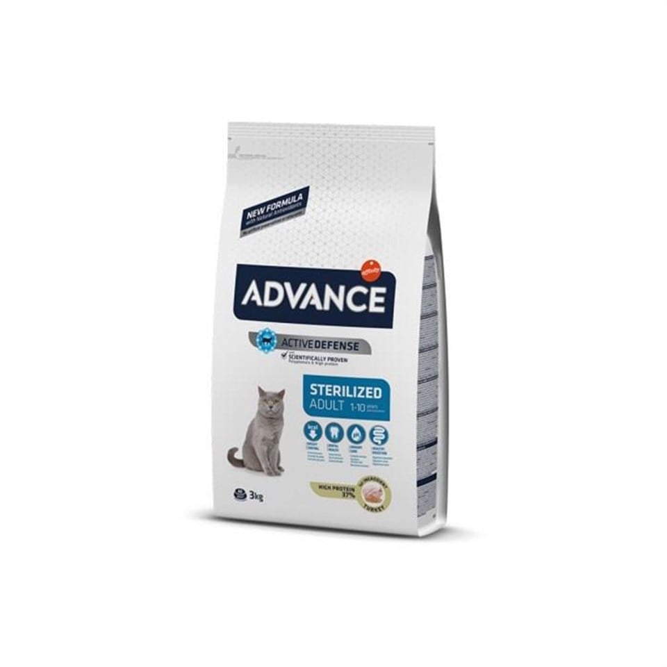 Advance Adult Kısırlaştırılmış Hindili Yetişkin Kedi Maması - 3 Kg