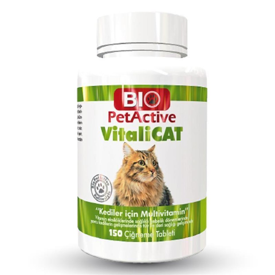 BIO PETACTİVE VİTALİCAT MULTİVİTAMİN 75GR 150TABS