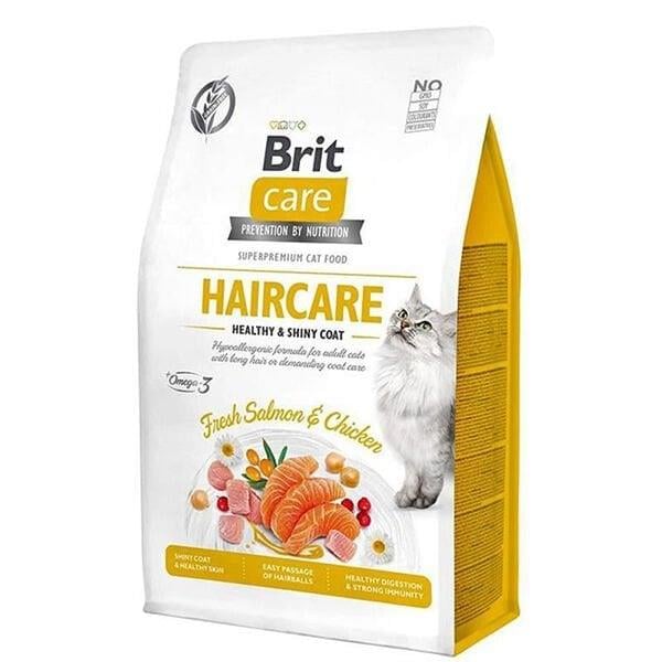 Brit Care Haircare Hypo-Allergenic Deri ve Tüy Sağlığı için Tahılsız Yetişkin Kedi Maması 2Kg