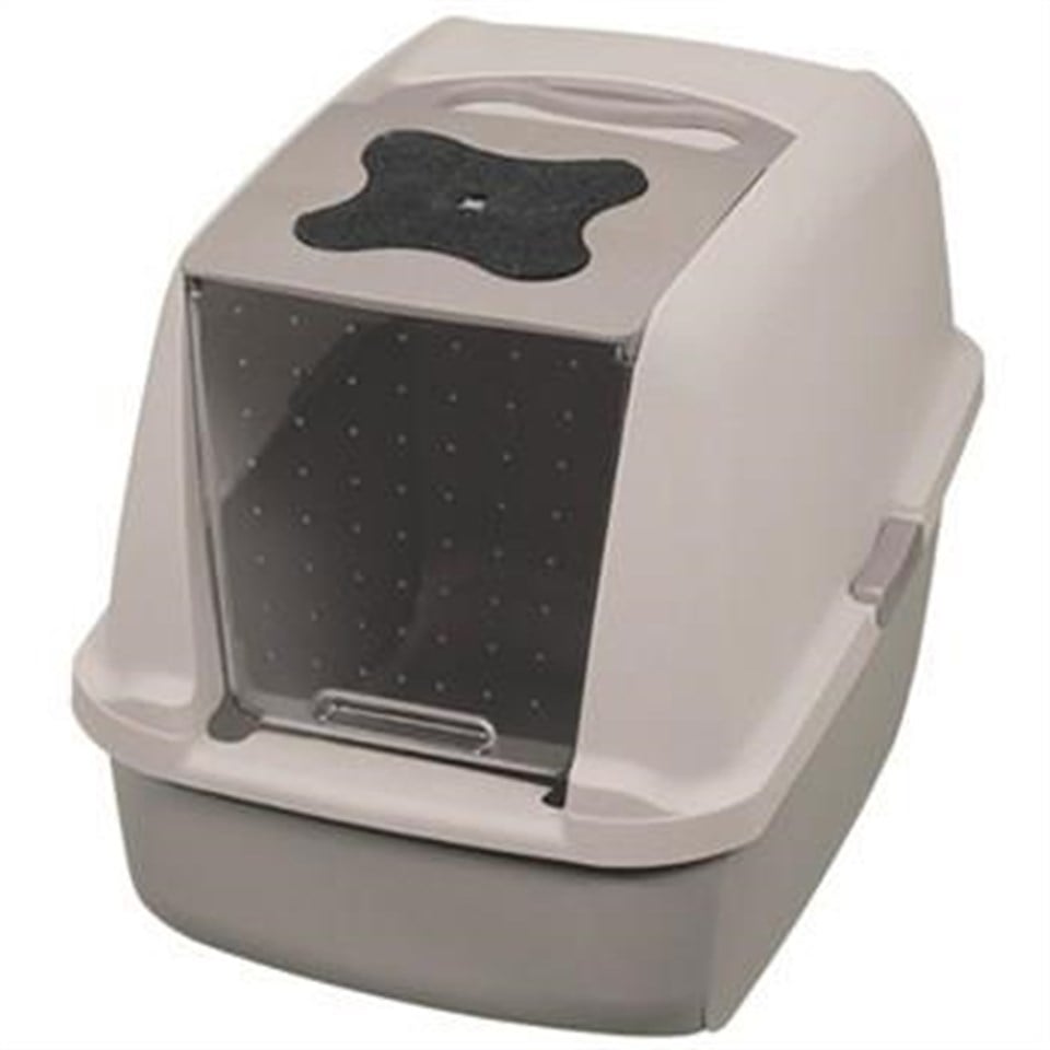 Catit Kapali Tuvalet Kabı 57X46.5X39 CM GRİ