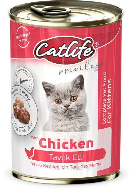 Catlife Kitten Tavuk Etli Konserve 400Gr 12Li