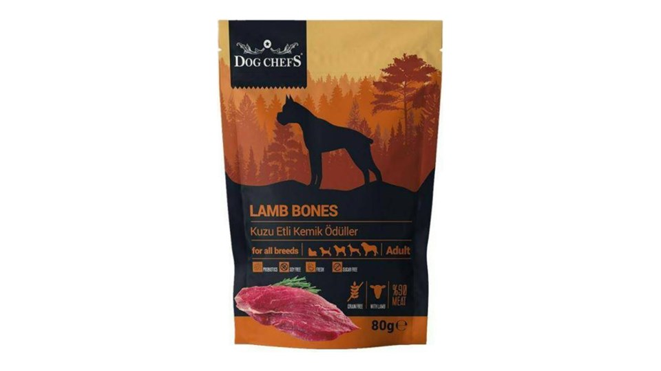 Dog Chefs Lamb Bones Kuzu Etli Tahılsız Köpek Ödülü 80 Gr