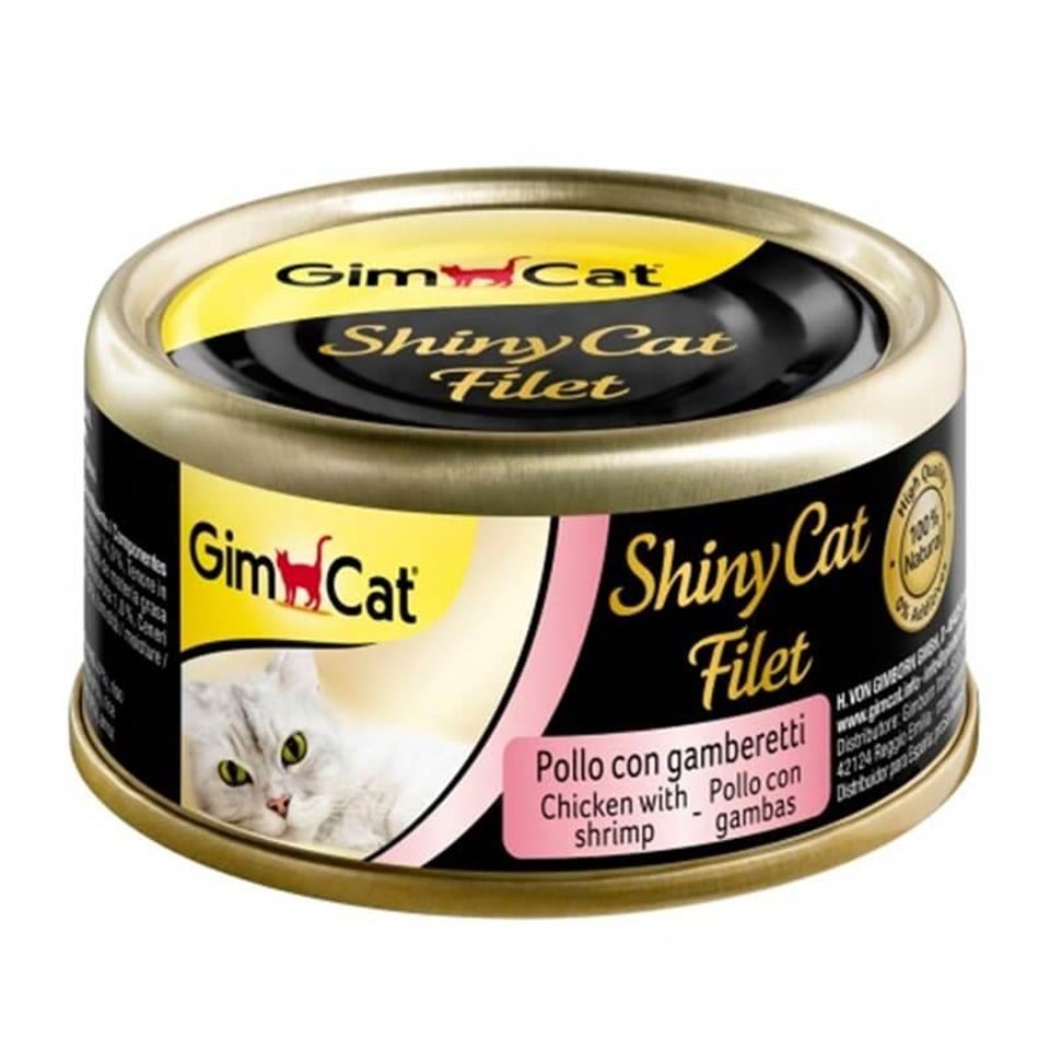 GimCat ShinyCat Tavuk ve Karides Kıyılmış Fileto Kedi Konservesi 70 Gr