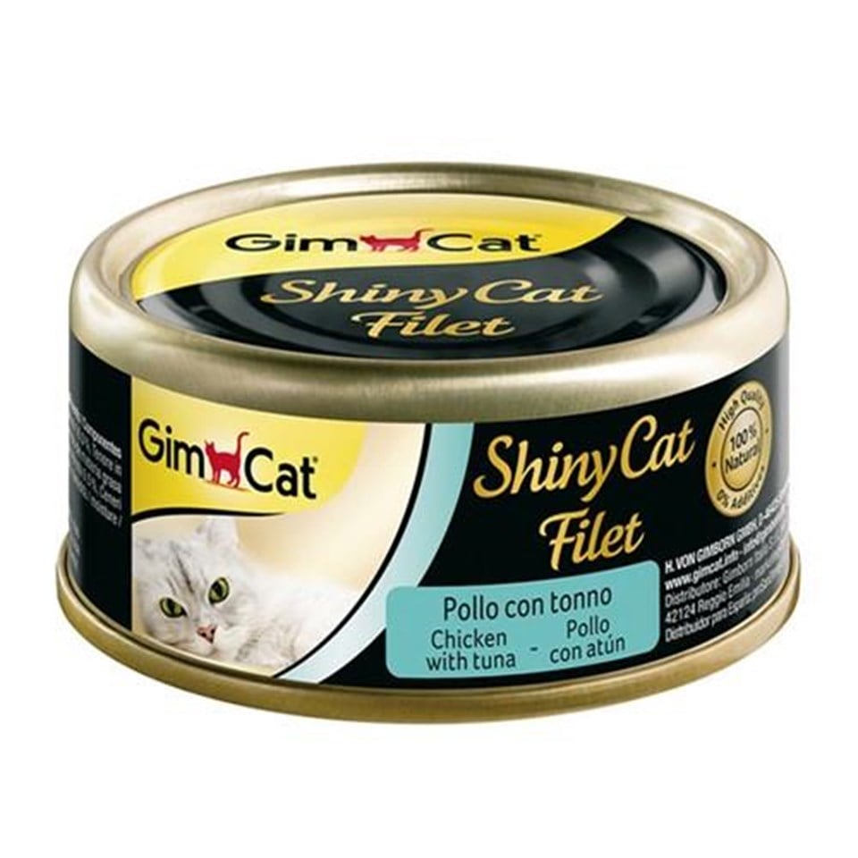 Gimcat Shinycat Tavuklu Tuna Balıklı Fileto Konserve Kedi Maması 70 gr