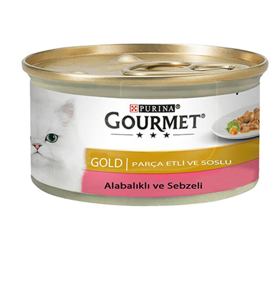 Gourmet Gold Alabalık ve Sebzeli Parça Etli Yaş Kedi Maması 85 gr