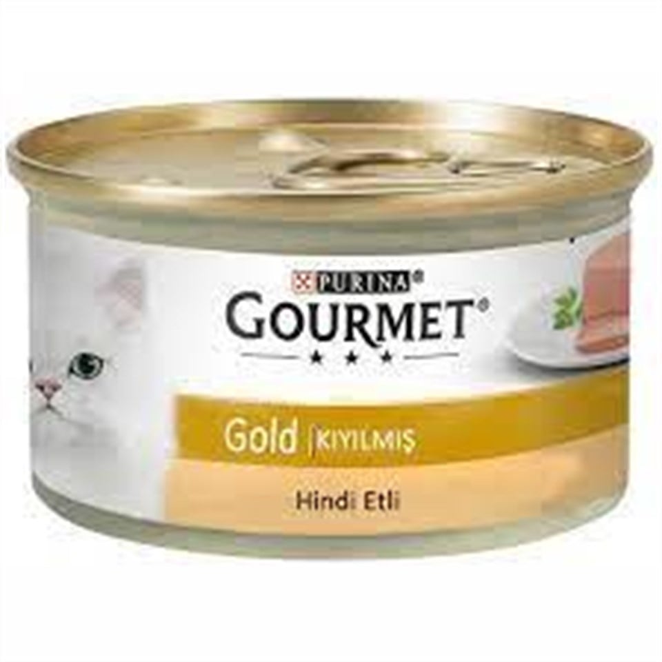 GOURMET GOLD HİNDİ ETLİ KIYILMIŞ KEDİ YAŞ MAMASI 85 GR