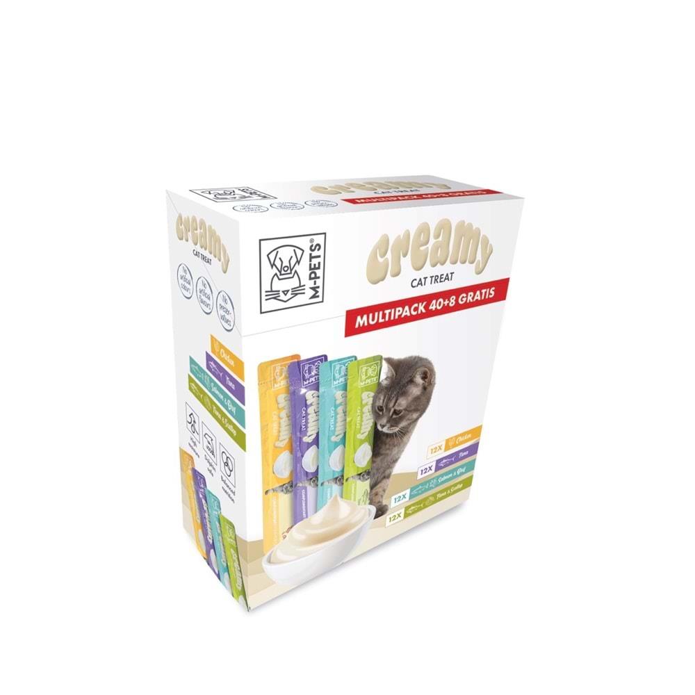 M-PETS 4 Farklı Lezzet Karışık Krema Kedi Ödülü 48x15gr