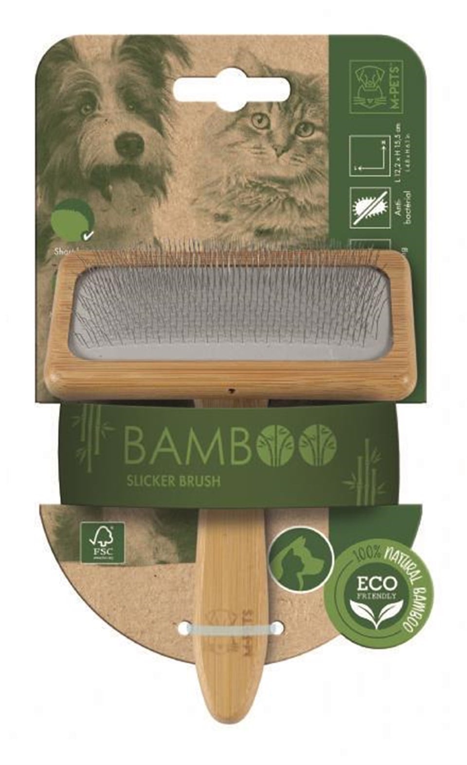M-PETS BAMBOO İNCE TELLİ FIRÇA (L)